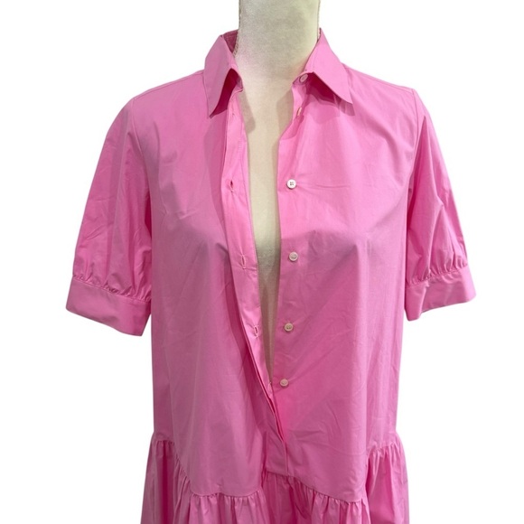 MARELLA BY MAX MARA Women’s Size 12 Pink Summer Collared Shirt Dress Cotton NEW - Picture 4 of 15